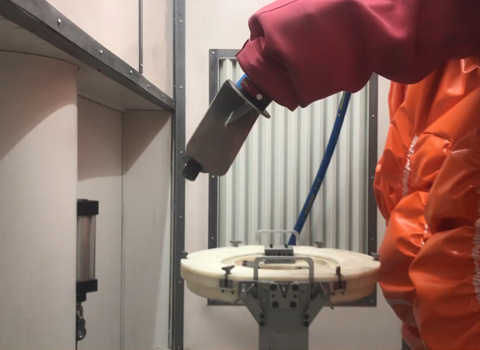 数控转台喷砂机客户作业实拍
